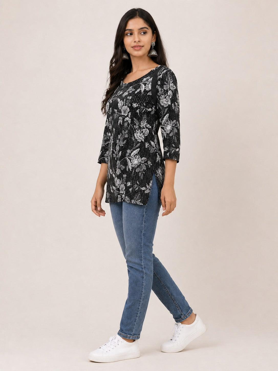 Black Floral Top