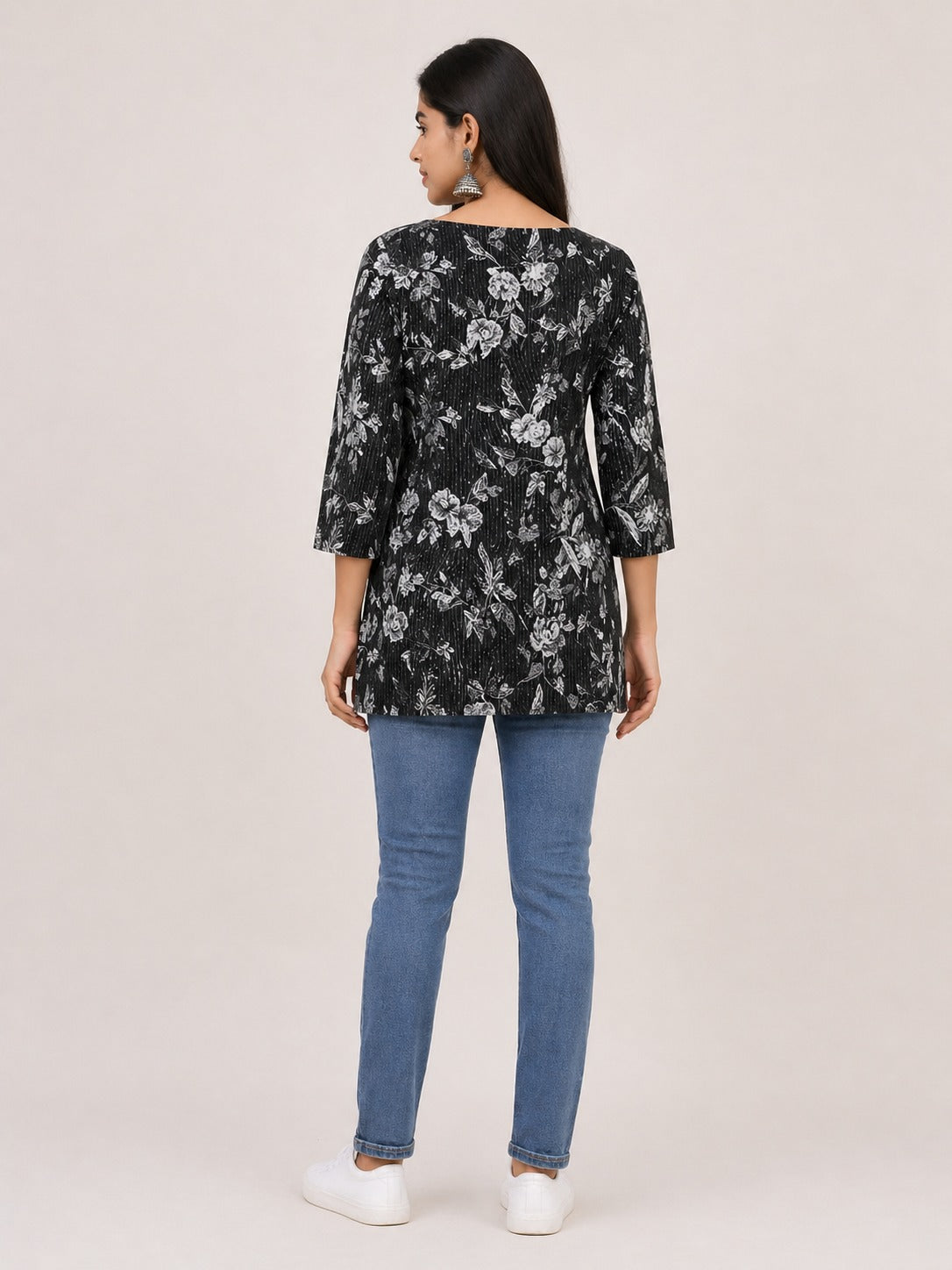 Black Floral Top