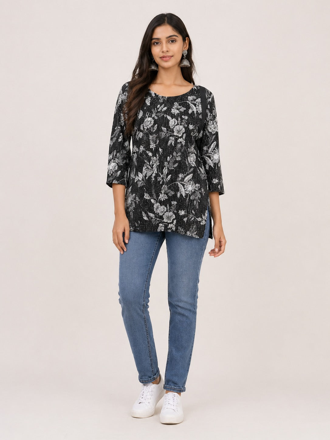 Black Floral Top